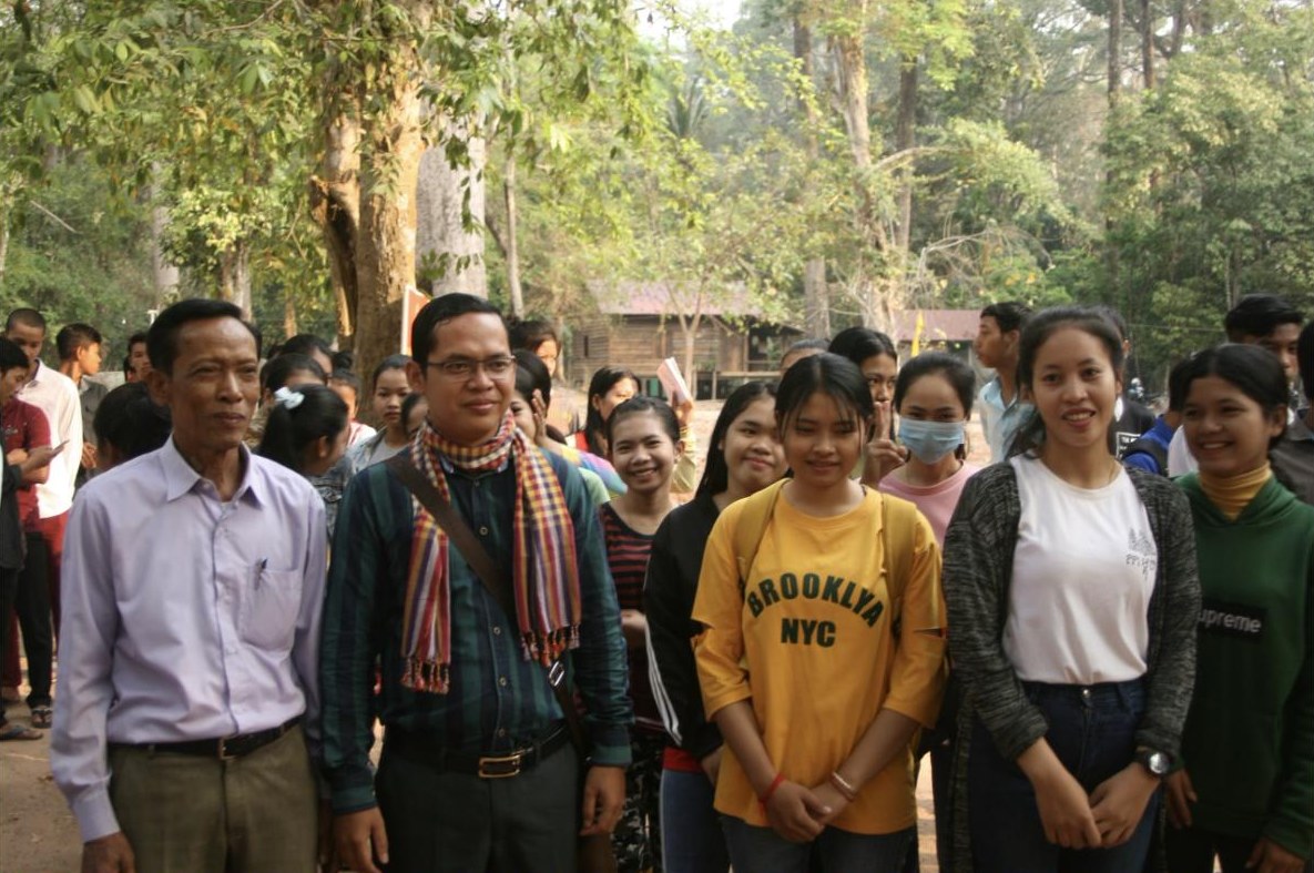 Bayon School students with their professor