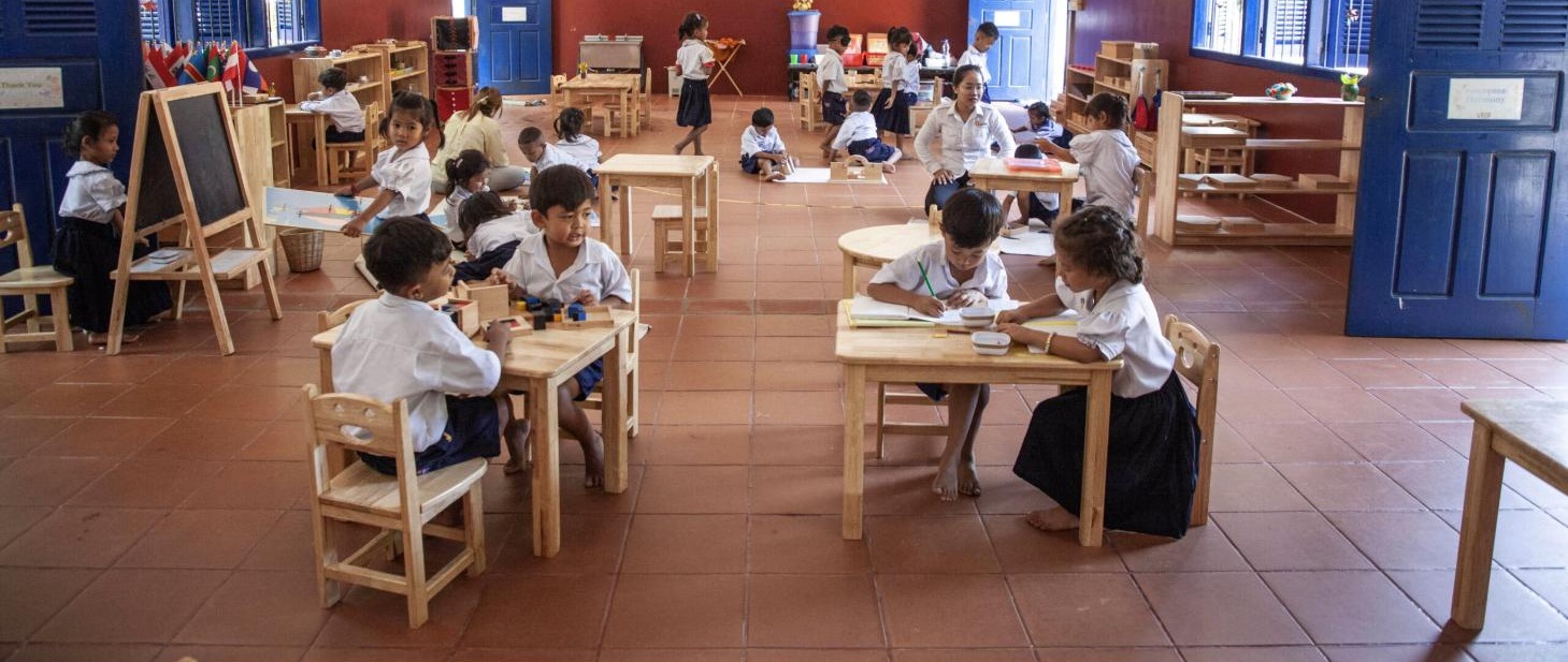 A Montessori preschool classroom at Bayon School