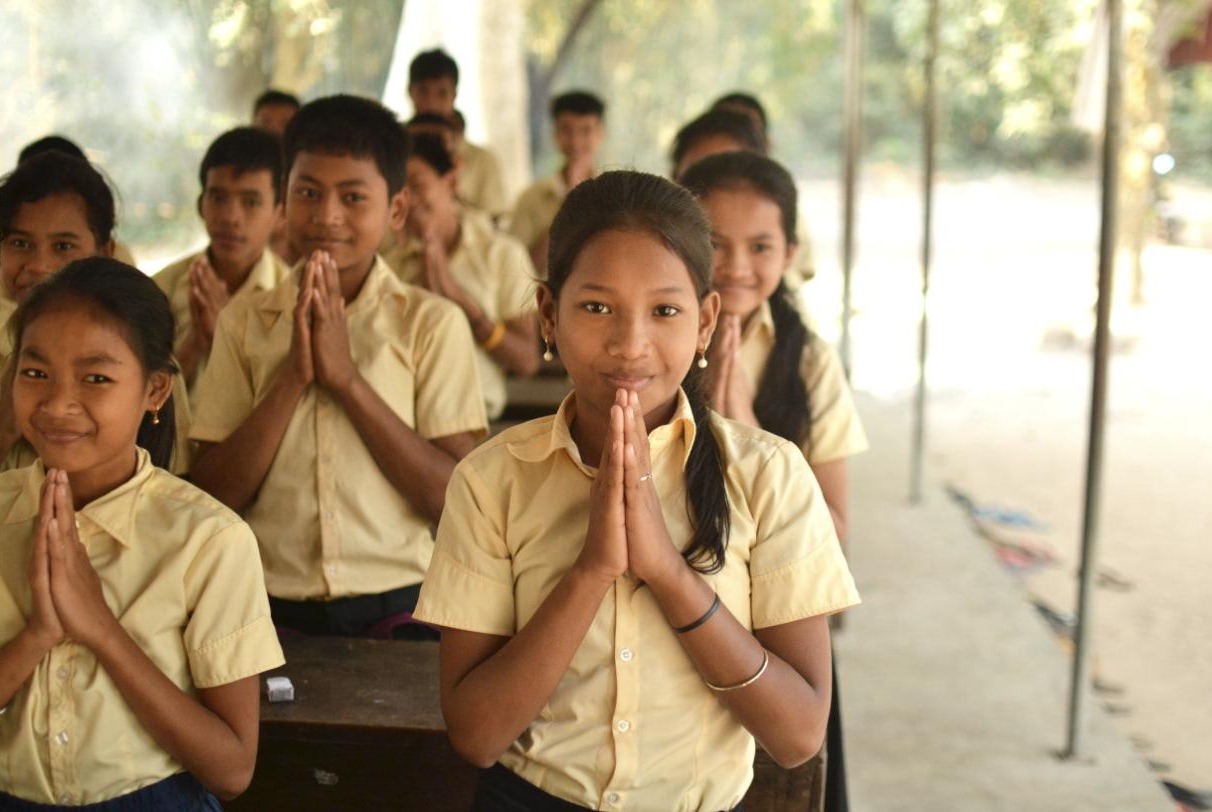 Primary school students at Bayon School