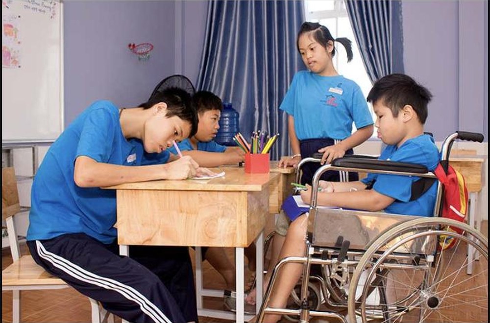 Children with disabilities studying at Maison Chance
